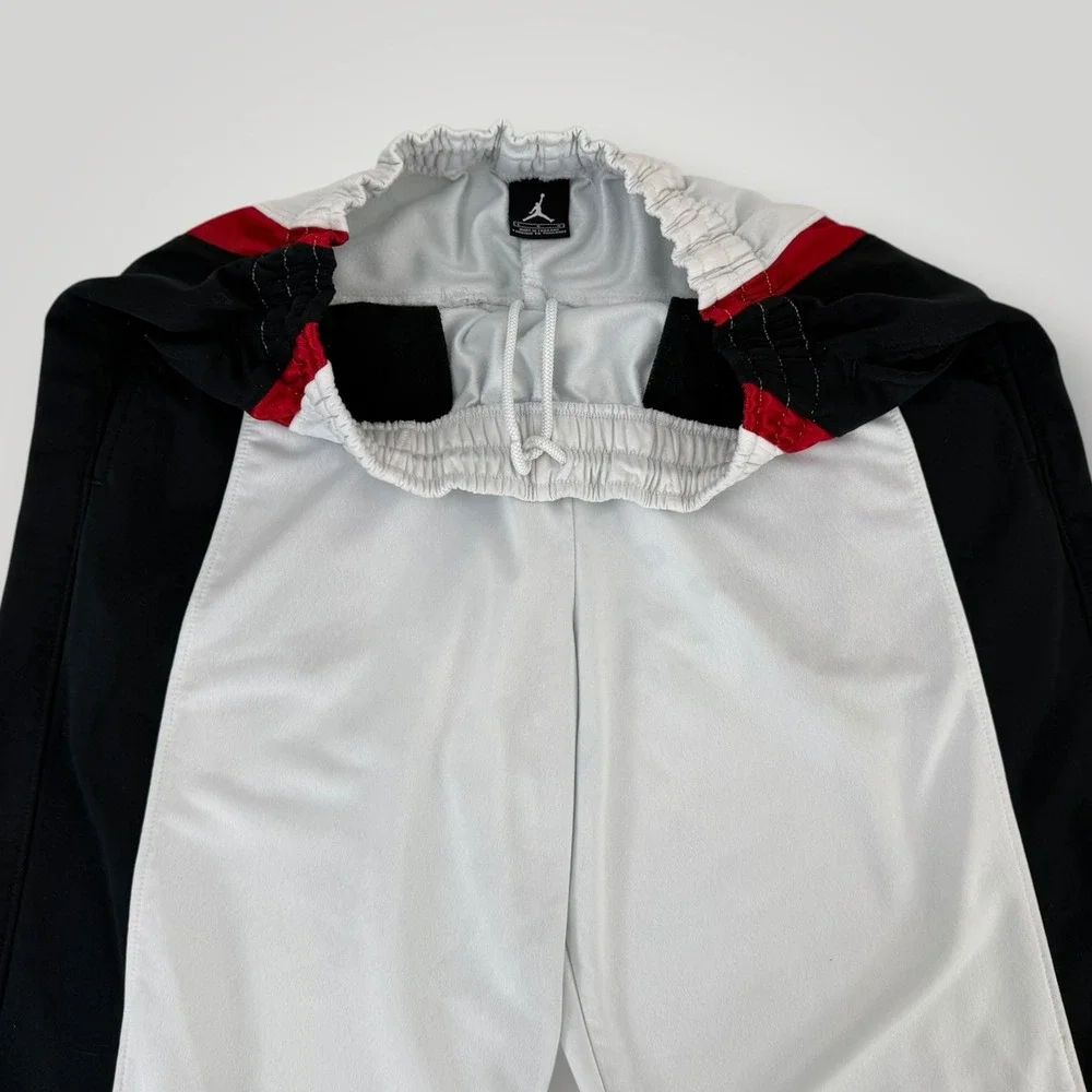 Jordan Mens Large Track Pants White Black Red Jumpman Snap Leg Zip Athletic